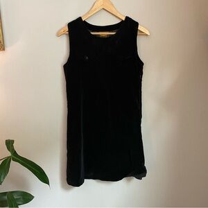 1990's Vintage FREE PEOPLE Black Velvet Mini Dress Small​ Whimsygoth Phoebe Twee